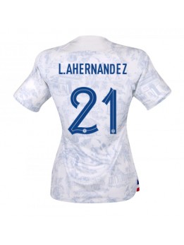 Ženski Nogometna dresi replika Francija Lucas Hernandez #21 Gostujoči SP 2022 Kratek rokav